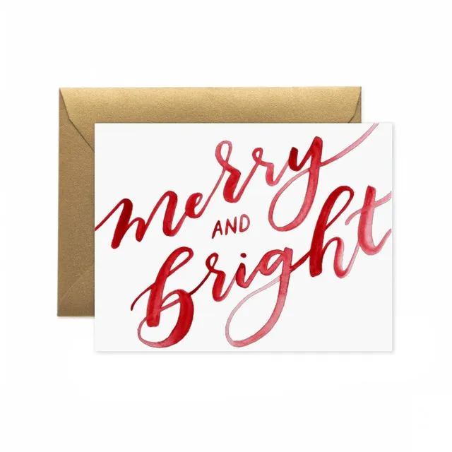 Merry &amp; Bright Greeting Card - Pack of 6