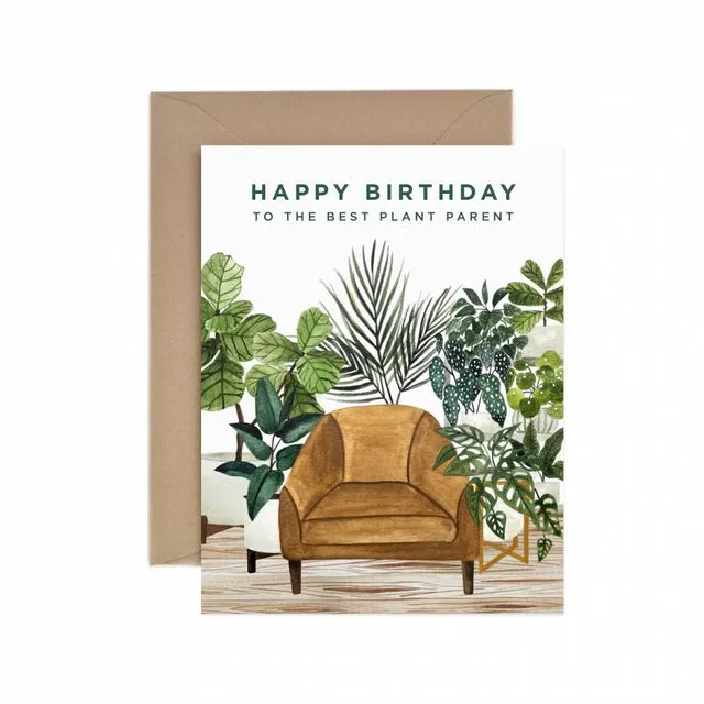 Happy Birthday Best Plant Parent Greeting Card - Pack of 6