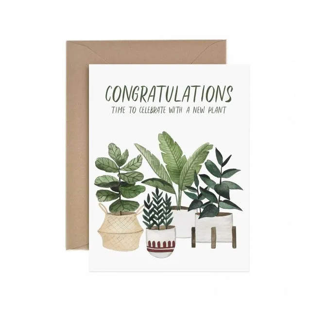 Congratulations New Plant Greeting Card - Pack of 6
