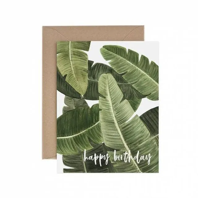 Banana Leaf Happy Birthday Greeting Card - Pack of 6