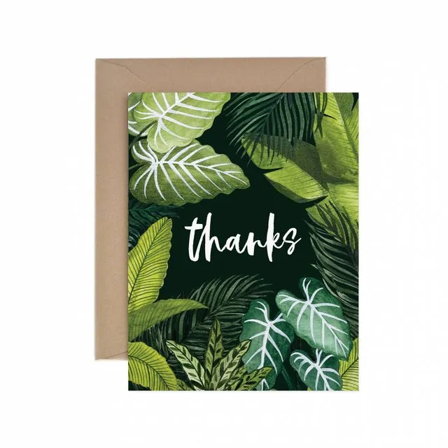 Thanks Foliage Greeting Card - Pack of 6