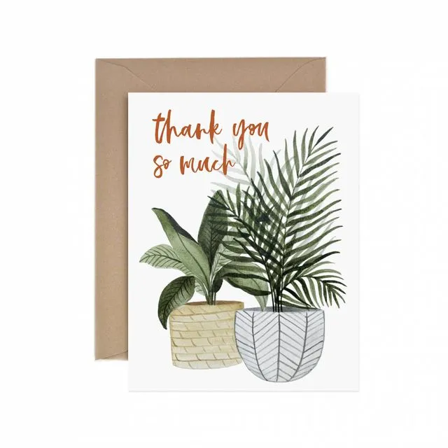 Thank You So Much Potted Plant Greeting Card - Pack of 6
