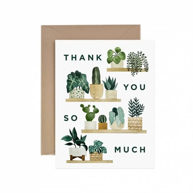 Thank You Plant Shelf Greeting Card - Pack of 6