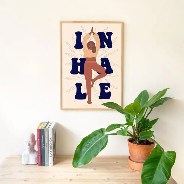 Inhale Yoga A4 Art Print