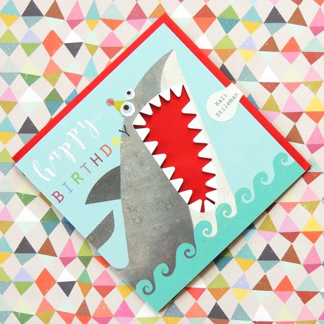 MY03 Laser Cut Shark Birthday Card