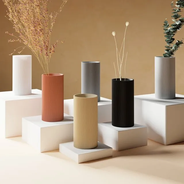 GERADE | Minimalistische Vase | 3D-Druck
