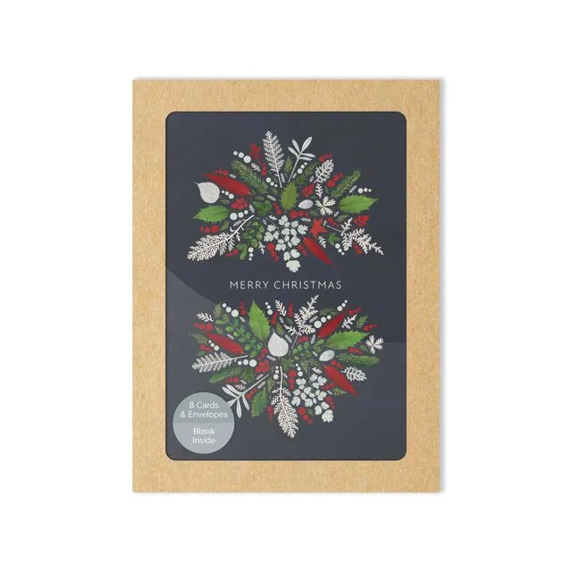 A6 Christmas Cards Assorted multipack of 8 cards, in 4 designs