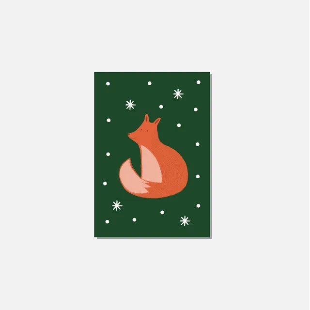 Christmas Fox greeting card