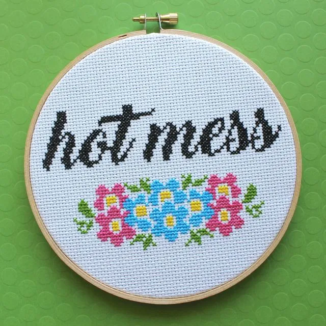 Hot Mess Cross Stitch Kit