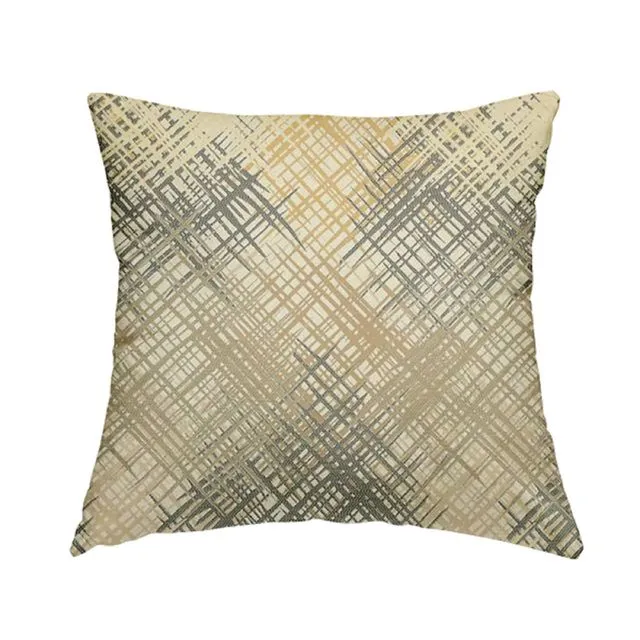 Chenille Fabric Abstract Grey Cream Pattern Cushions Piped Finish Handmade To Order-Small