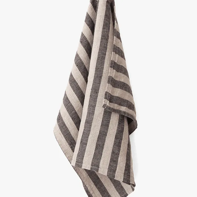 Linen Tea towel / Dark stripes