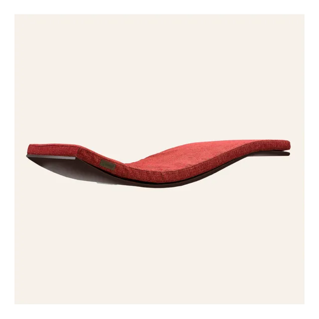 Designer wooden wave cat shelf CHILL DeLUXE | Elegant Red cushion | Wenge wood finish