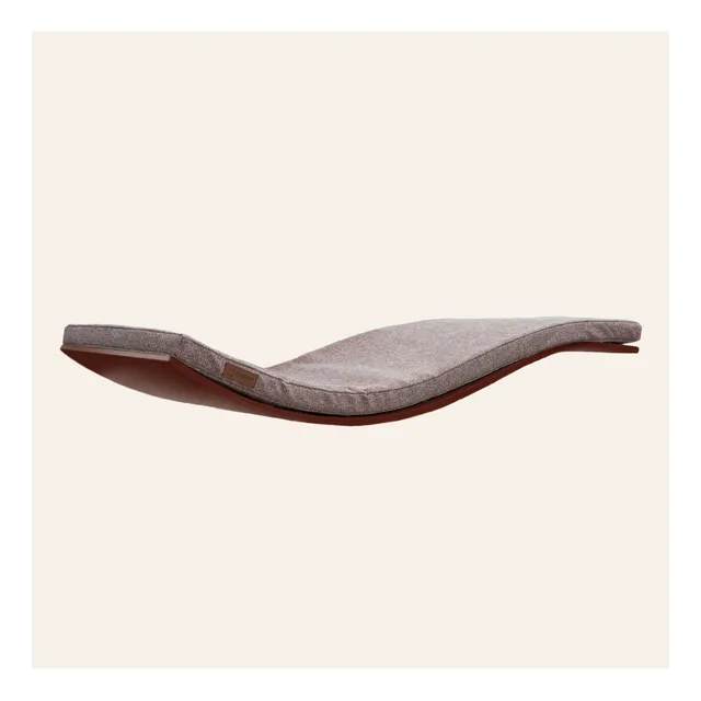 Designer wooden wave cat shelf CHILL DeLUXE | Elegant Rose Grey cushion | Walnut wood finish