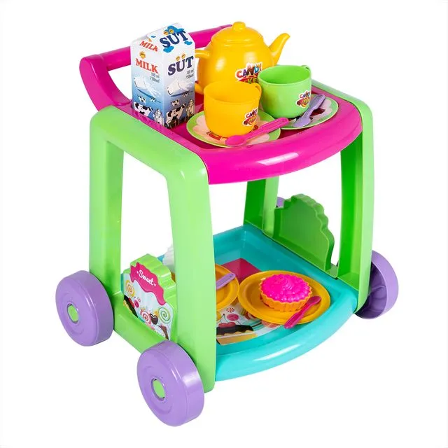 Dede Candy & Ken Tea Service Trolley 14 Pieces, Educational Toys, Multicolored, Service Trolley,Teapot