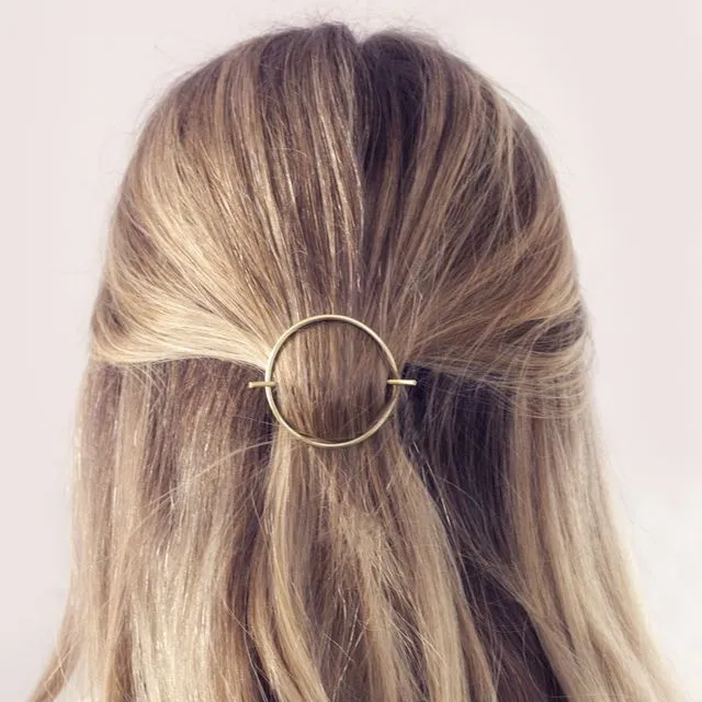 Circle Brass Hair Slide