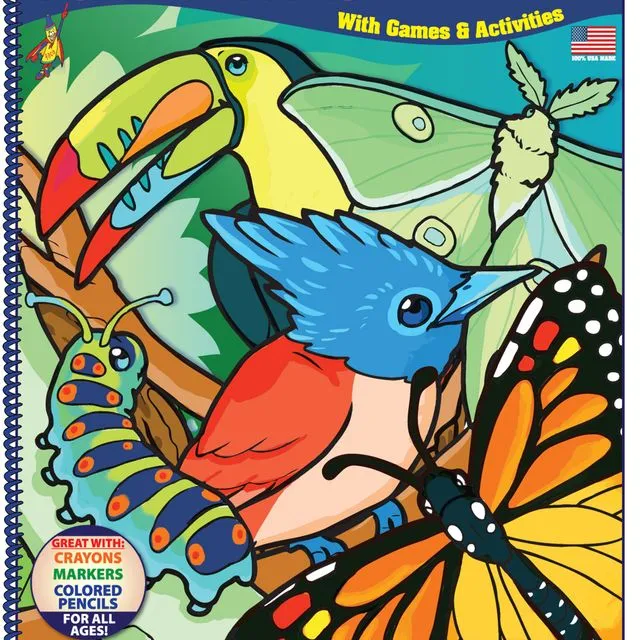 Butterflies and Birds (12 Pack) Really Big Coloring Book 17.5 x 22.5 inches