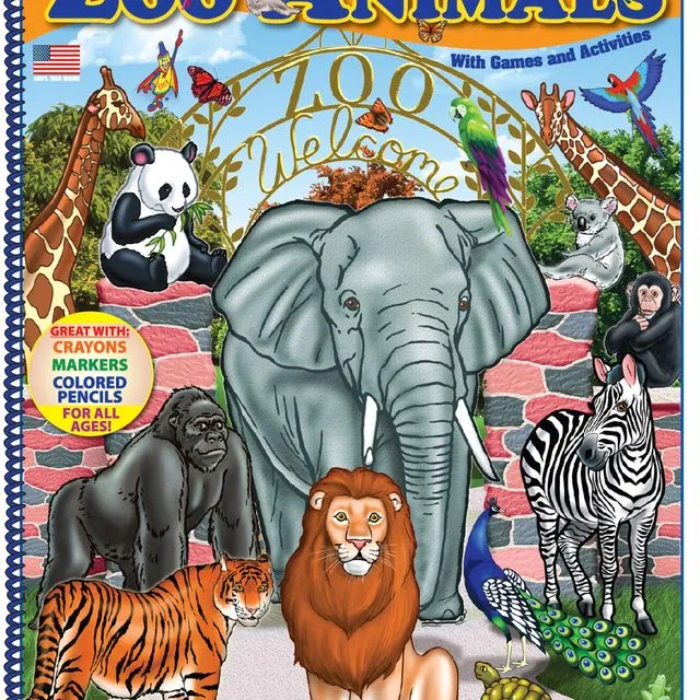 Zoo Animals (Single) Really Big Coloring Book 17.5 x 22.5 inches