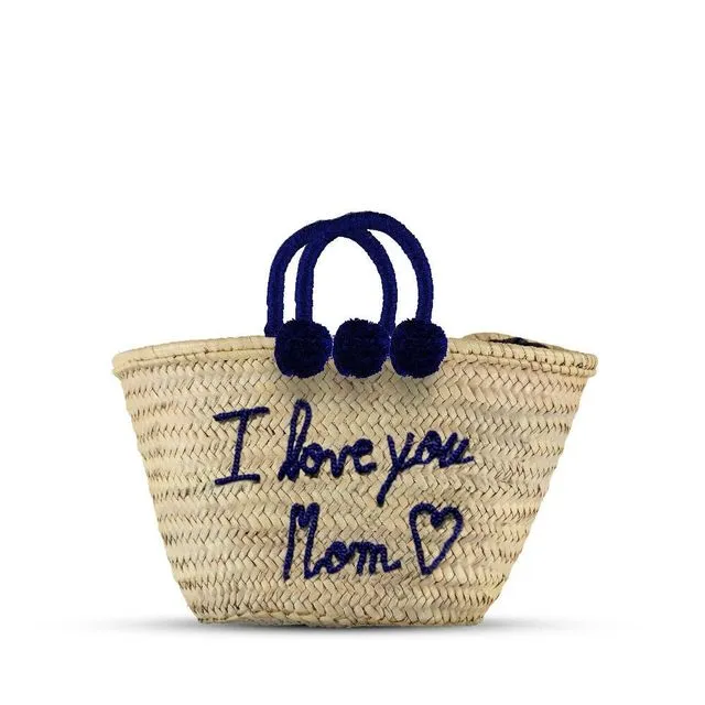 I love you mom straw bag - Mother's Day Collection No Lining