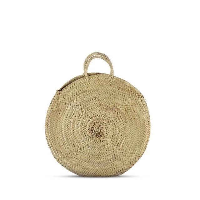 Round French Market Bag- Round Straw bag - Circle bag Large