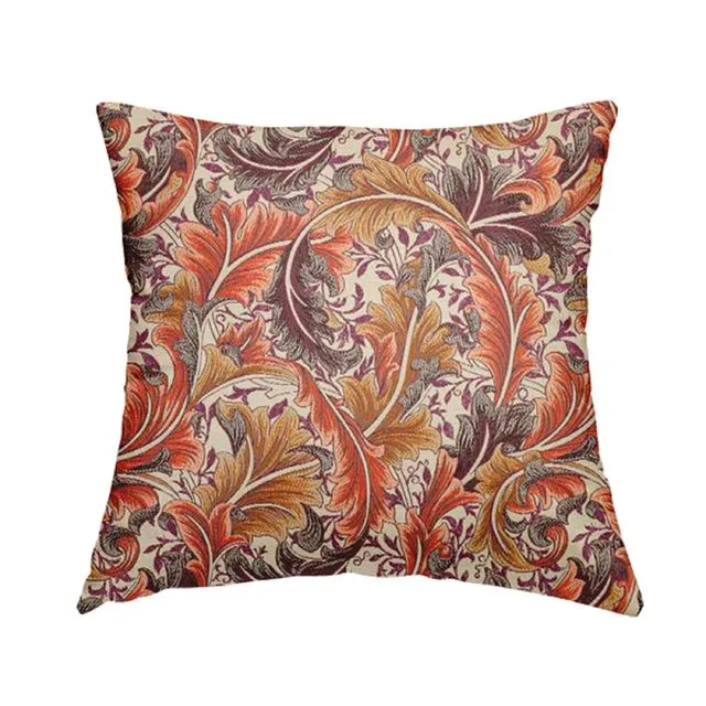 Chenille Fabric Floral Passion Pattern Cushions Piped Finish Handmade To Order-Medium