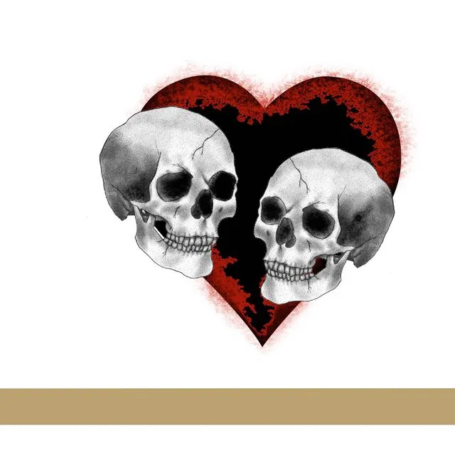 Gothic Skull Couple Greetings Card