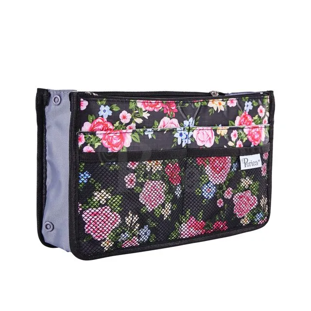 Chelsy Handbag Organiser – (Black Floral)