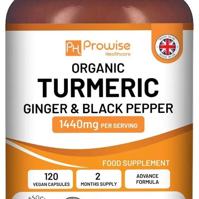 Turmeric Curcumin 1440mg With Black Pepper & Ginger | Made In UK by Prowise