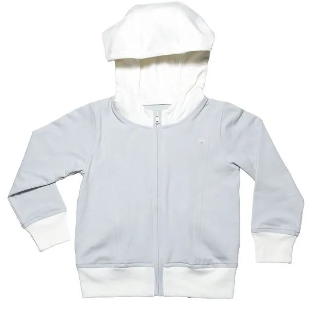 Boys and Girls Soft Essential Cloud White , French Navy Blue and Glacier Grey Assorted Colors Zip Up Hoody Jacket with pockets