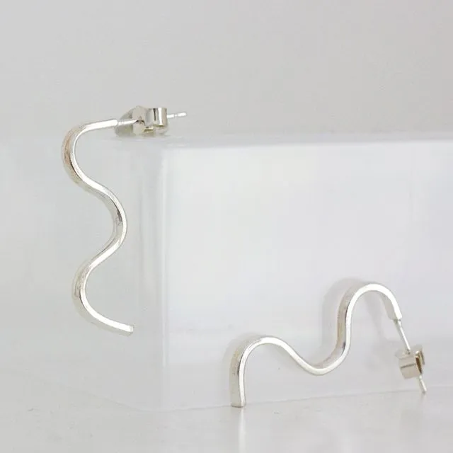 Sterling Silver Wiggle Studs