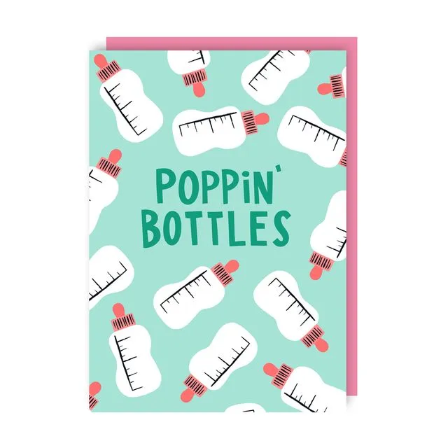 Poppin Bottles New Baby Greeting Card pack of 6