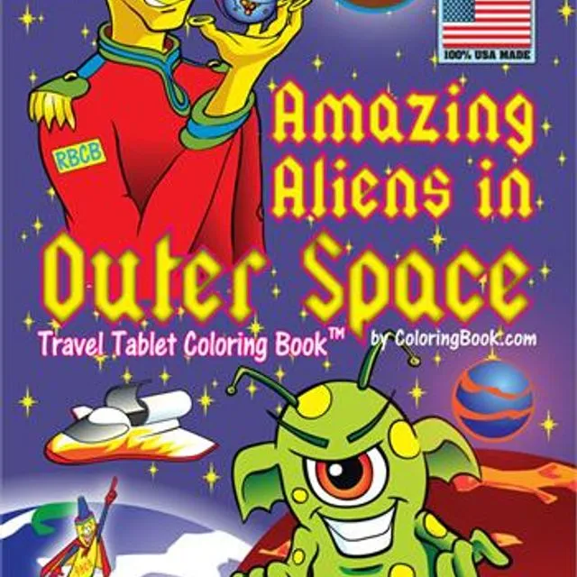 Amazing Aliens in Outer Space Travel Tablet Coloring Book (12 Pack)