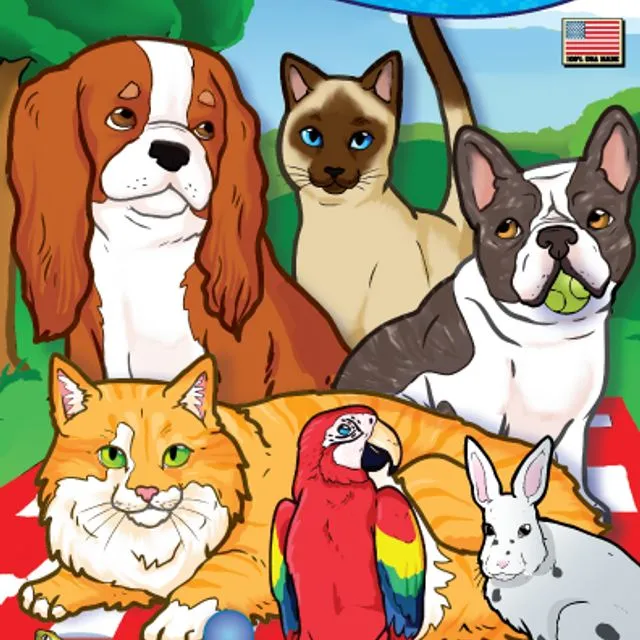 Dogs & Cats with Other Household Pets Travel Tablet Coloring Book (12 Pack)