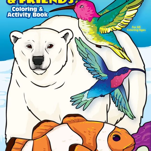 Fish, Feathers, Fur and Friends! Travel Tablet Coloring Book (12 Pack)