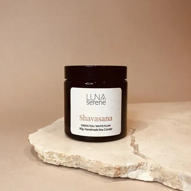 Shavasana Apothecary Jar | Soy Wax Candle Green Tea/White Plum Small - Pack of 8