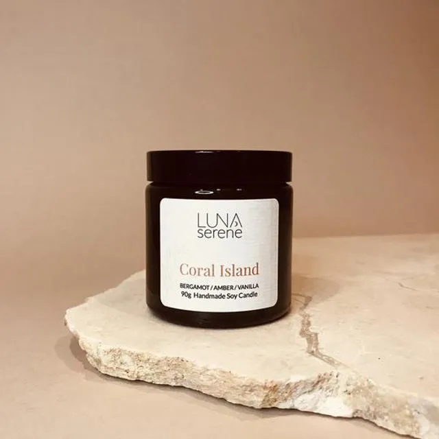 Coral Island Apothecary Jar | Soy Wax Candle Bergamot/Amber/Vanilla Small - Pack of 8