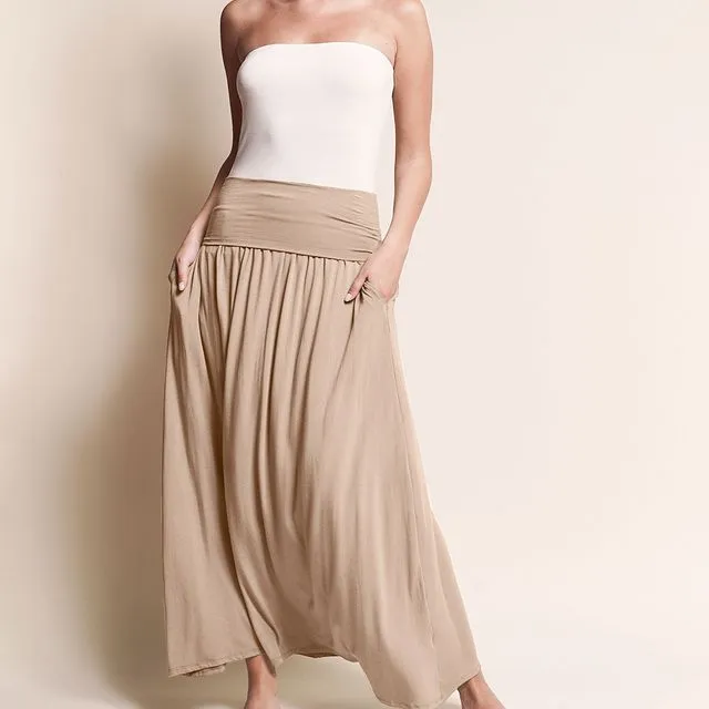 Bamboo Yoga Maxi Skirt, TAUPE (S-M-L/ 2-2-2)