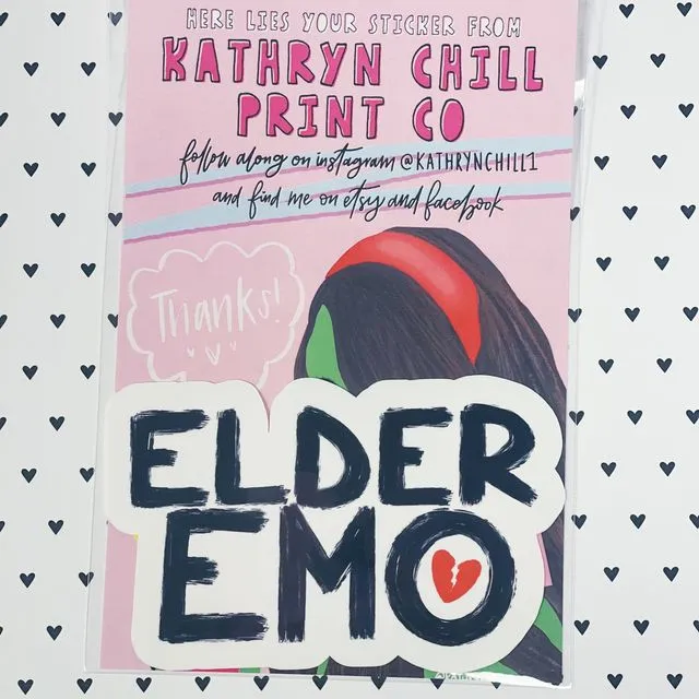 Elder Emo Sticker - 4"