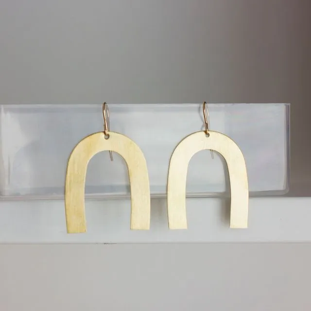 Brass Arc Earrings