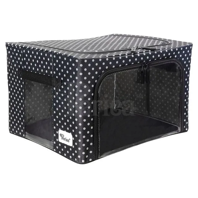 Beau Storage Box - Black with White Polka Dots