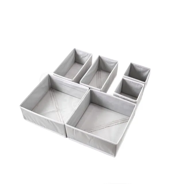 Fern Premium Drawer Organiser - Grey with White Piping