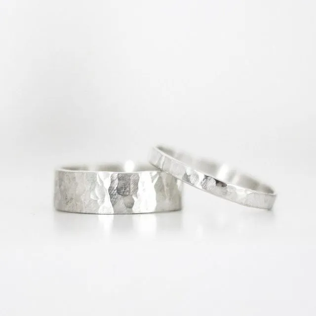 Sterling Silver Hammered Band (Thin)