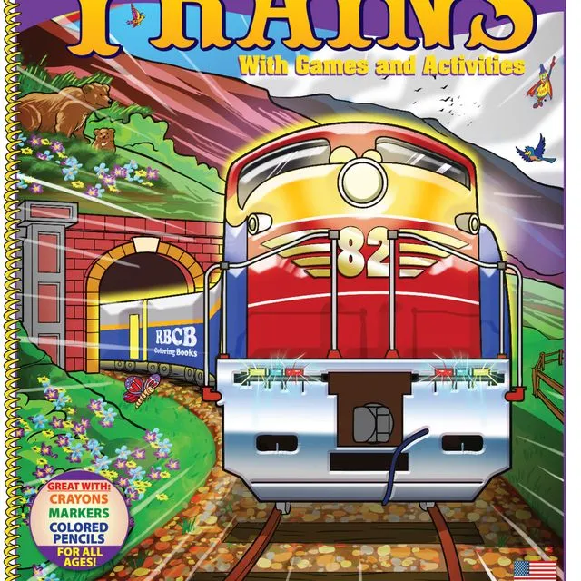 Trains (12 Pack) Really Big Coloring Book 17.5 x 22.5 inches