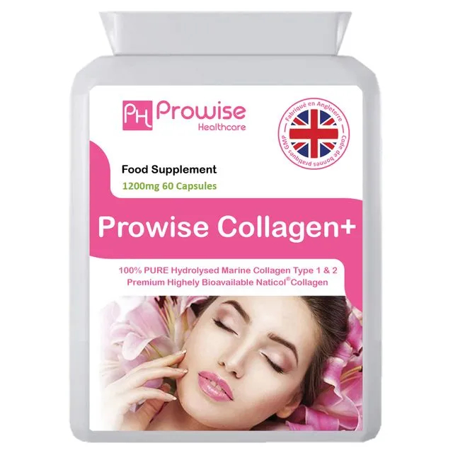 Marine Collagen Type 1 and Type 2 1200mg - 60 Capsules | Made In UK by Prowise