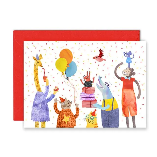 Party Animals Single Greeting Card (Case of 6)