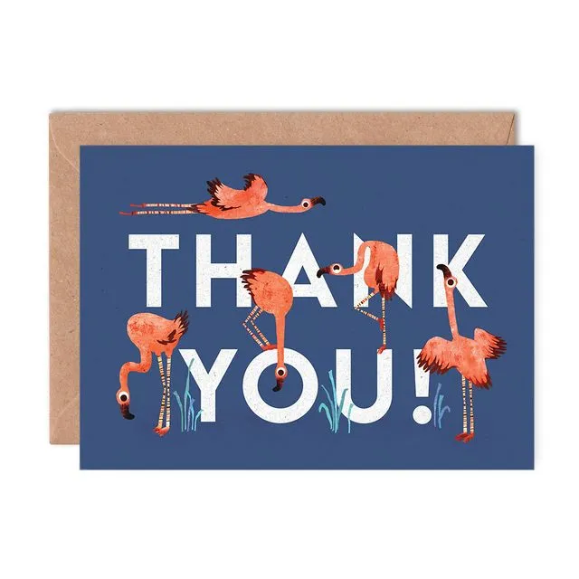 Thank You Flamingoes Single Card (Case of 6)
