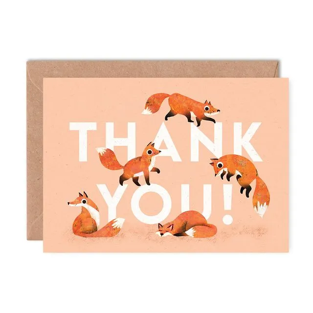Thank You Foxes Single Card (Case of 6)