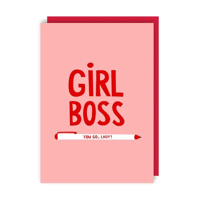Girl Boss New Job Greeting Card pack of 6