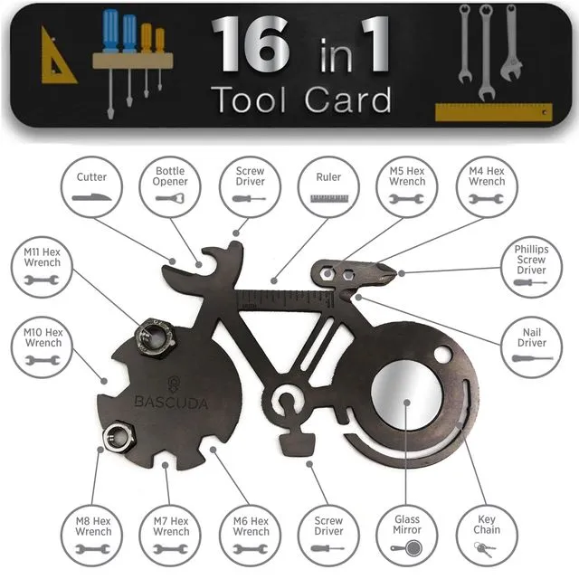 Multi Tool 16 in 1 Small Outdoor Survival Tool Bicycle Shape