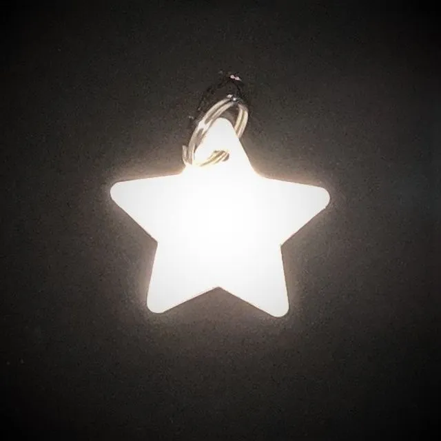 Kittyrama Reflective Star Charm. Safety Cat Tag. Lightweight, High Visibility