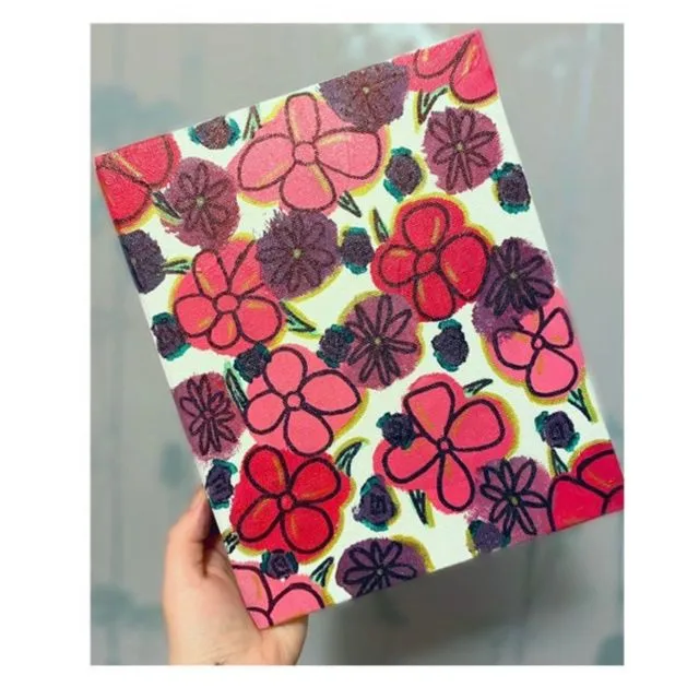 Floral hand painted canvas. Different colours